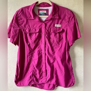 Magellan Outdoors Fuchsia Short Sleeve Shirt. Size XL